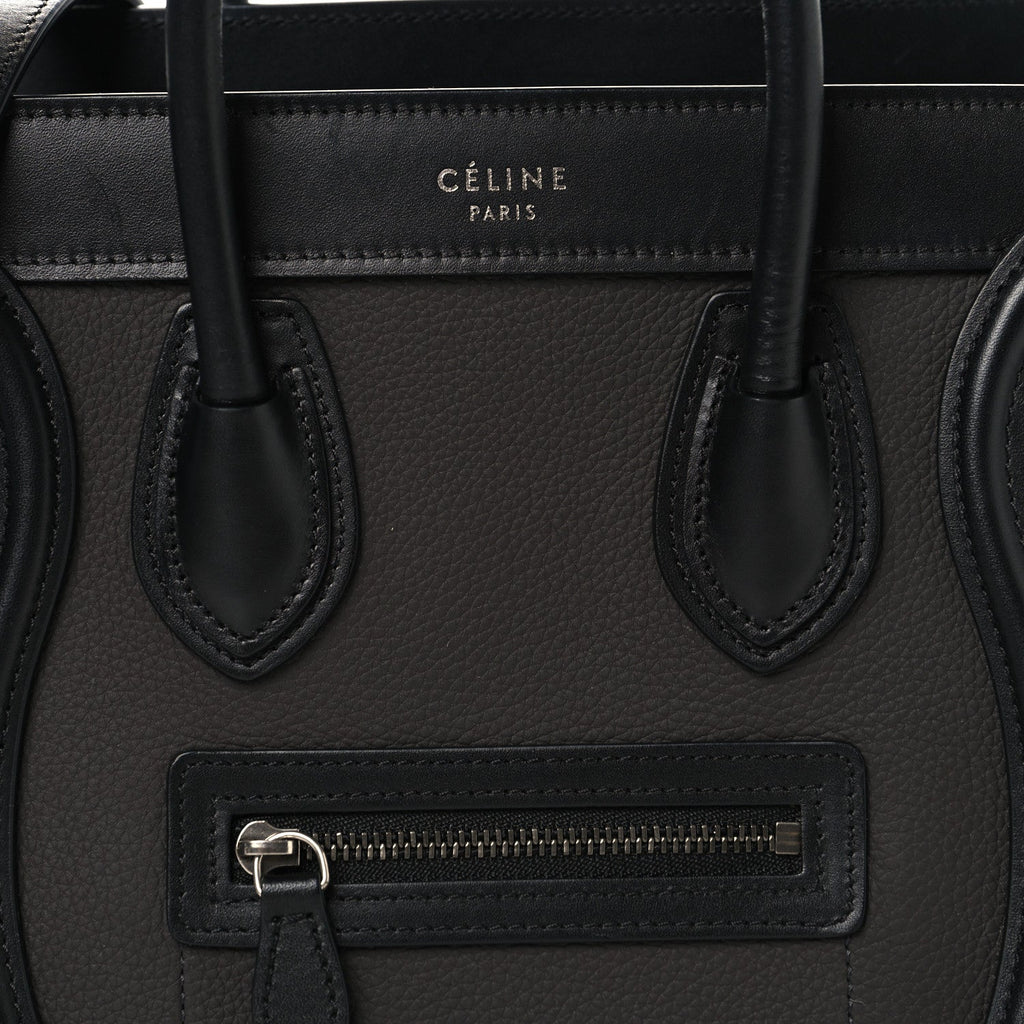 Baby Grained Calfskin Nubuck Tri-color Nano Luggage Anthracite