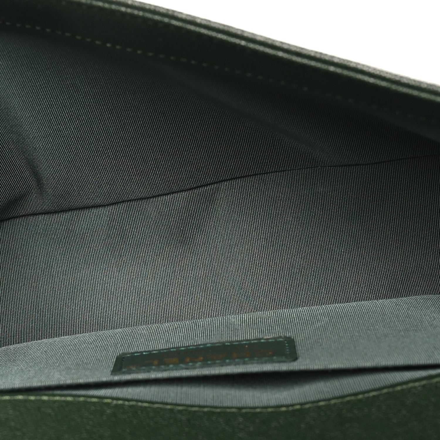 Caviar Chevron Quilted Medium Boy Flap Dark Green