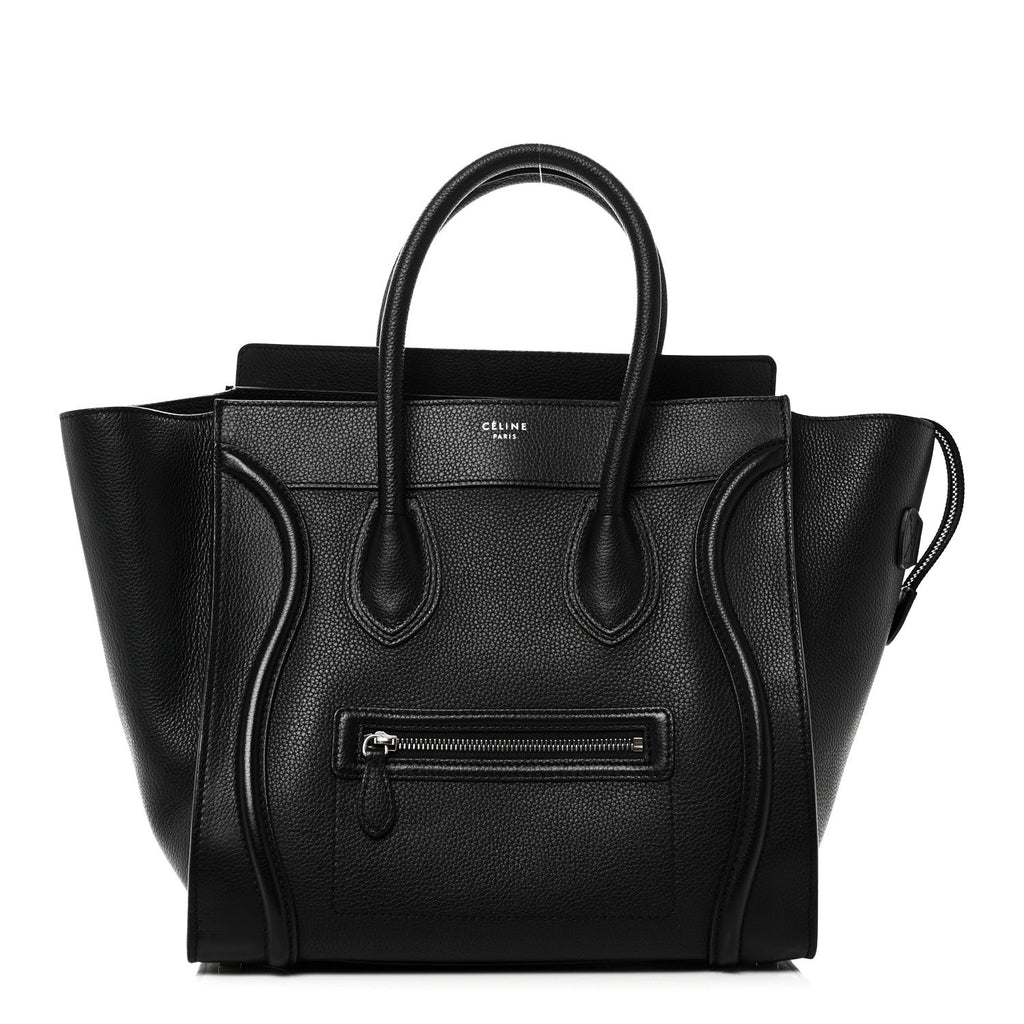 Drummed Calfskin Mini Luggage Black