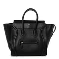 Drummed Calfskin Mini Luggage Black