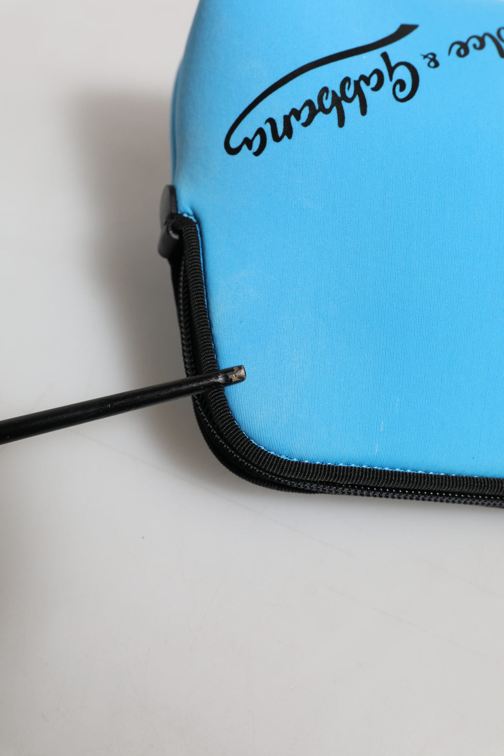 Dolce & Gabbana Blue Nylon DG Logo Print Clutch Zip Pouch Women's Bag ( )