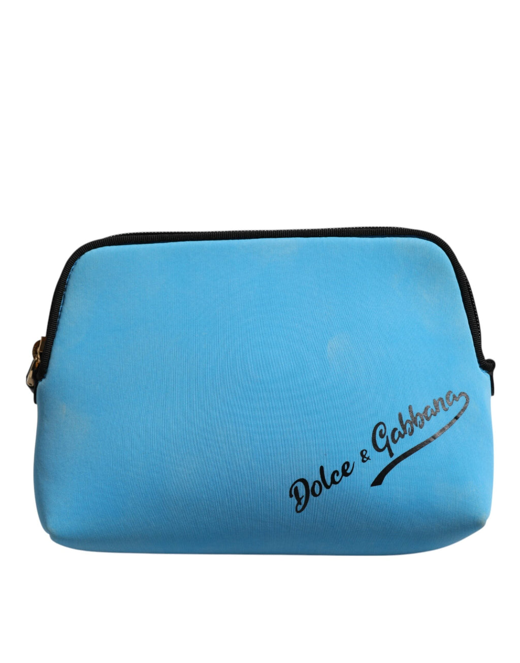 Dolce & Gabbana Blue Nylon DG Logo Print Clutch Zip Pouch Women's Bag ( )