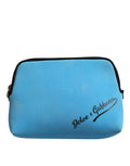 Dolce & Gabbana Blue Nylon DG Logo Print Clutch Zip Pouch Women's Bag ( )