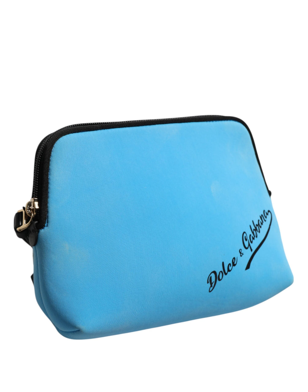 Dolce & Gabbana Blue Nylon DG Logo Print Clutch Zip Pouch Women's Bag ( )