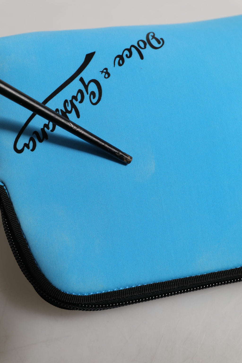 Dolce & Gabbana Blue Nylon DG Logo Print Clutch Zip Pouch Women's Bag ( )