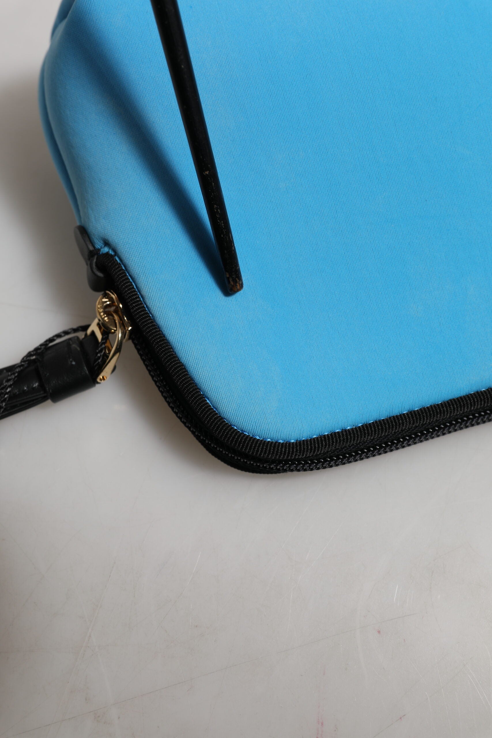 Dolce & Gabbana Blue Nylon DG Logo Print Clutch Zip Pouch Women's Bag ( )