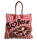 Dolce & Gabbana Red I Love Pizza Rhinestone Embellished Tote Women's Bag ( )