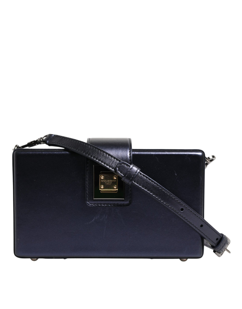 Dolce & Gabbana Blue DG BOX Lambskin Leather Crossbody Strap Women's Bag ( )