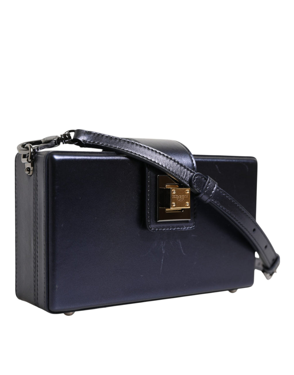 Dolce & Gabbana Blue DG BOX Lambskin Leather Crossbody Strap Women's Bag ( )