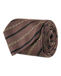 Gucci Mens Diagonal Horsebit Silk Jacquard Tie