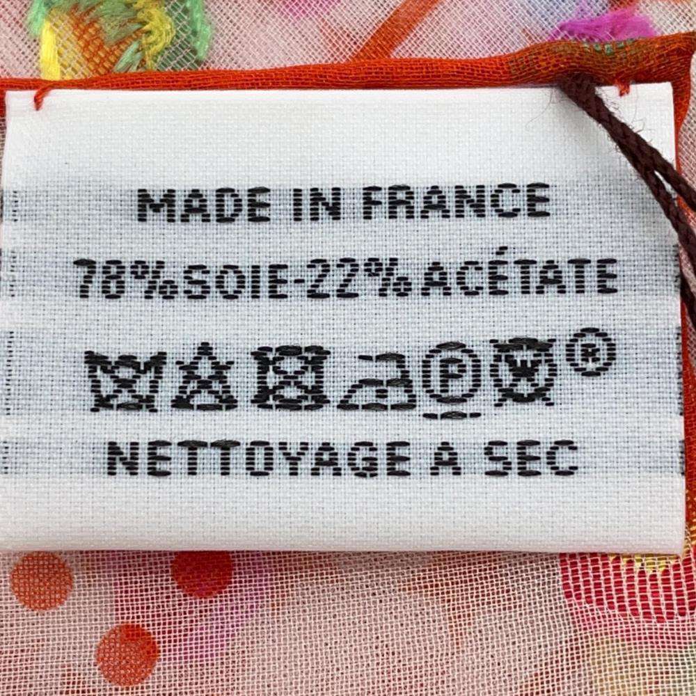 HERMES Carre Sangle en Zigzag Size 60 Orange/Multicolor Silk78% Acetate22%