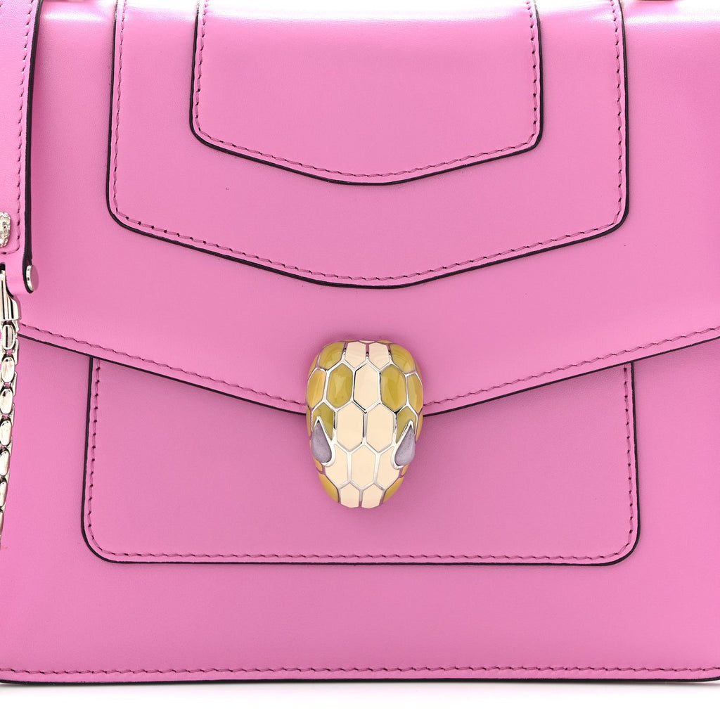 Calfskin Serpenti Forever Top Handle Pink