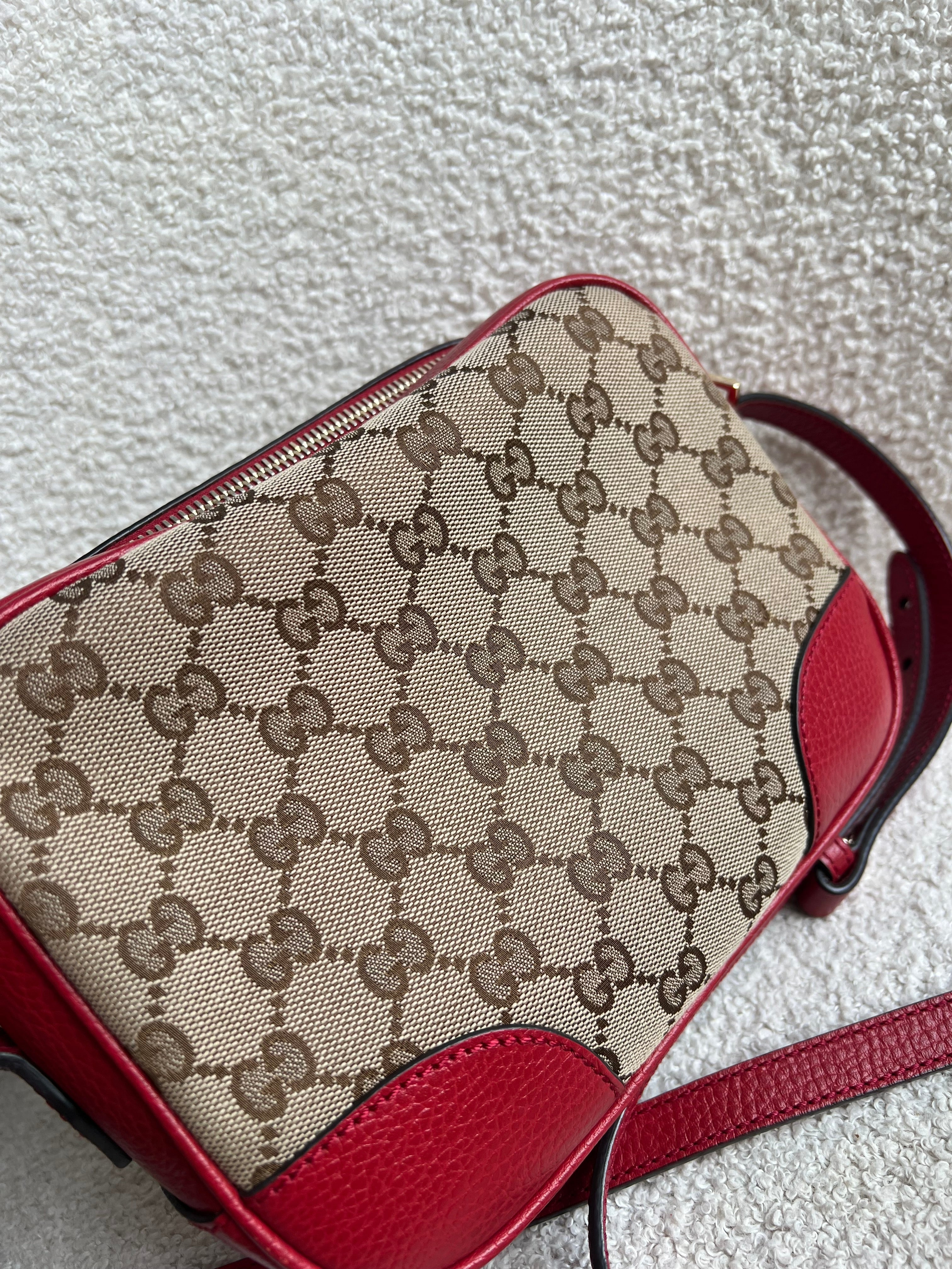 Gucci Bree GG Canvas Red Small Messenger Bag