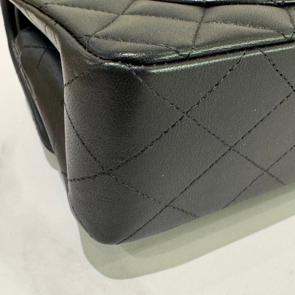 CHANEL CF SMALL BLACK LAMBSKIN WITH SILVER HARDWARE –  ITY CARD MODEL
