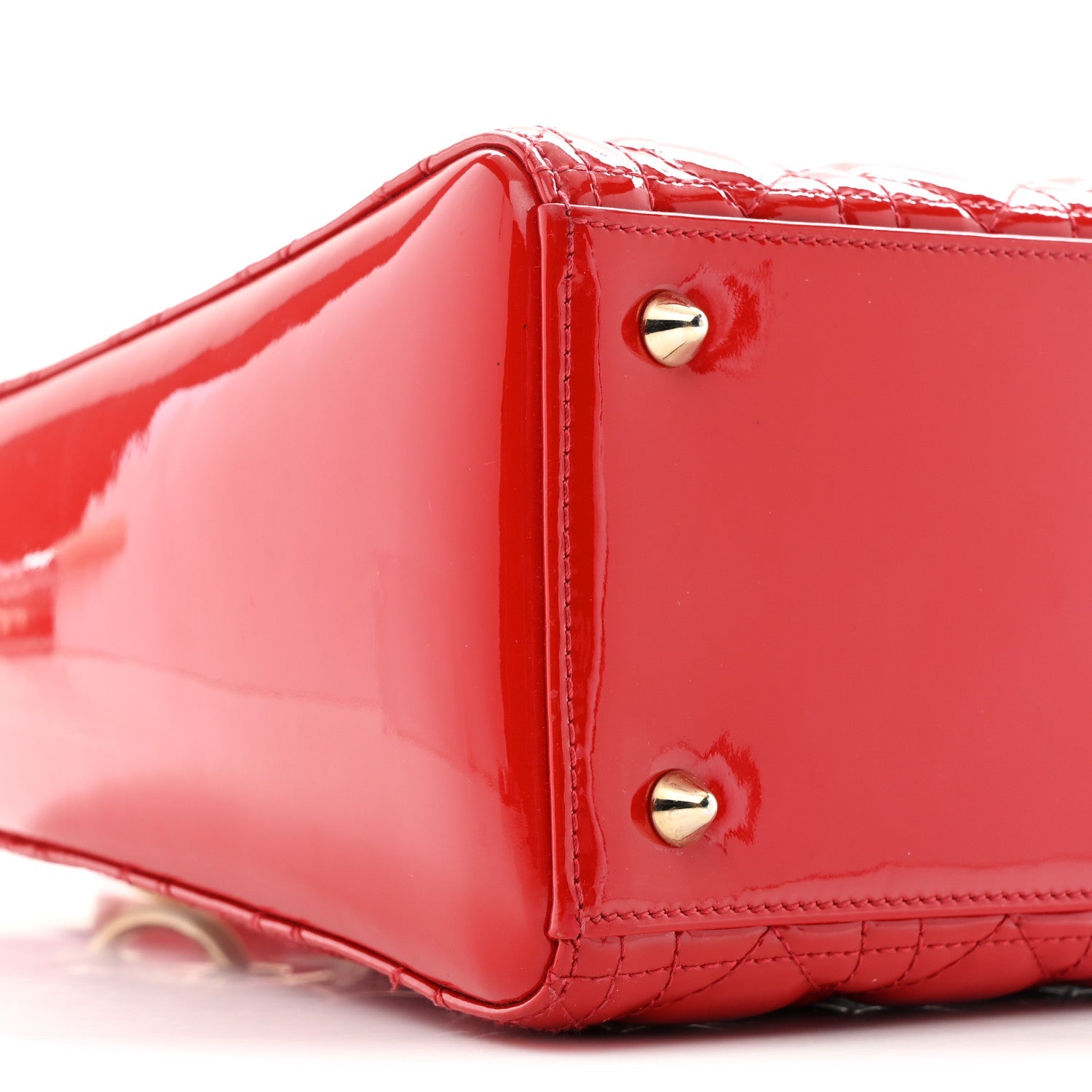 Patent Cannage Medium Lady Dior Red