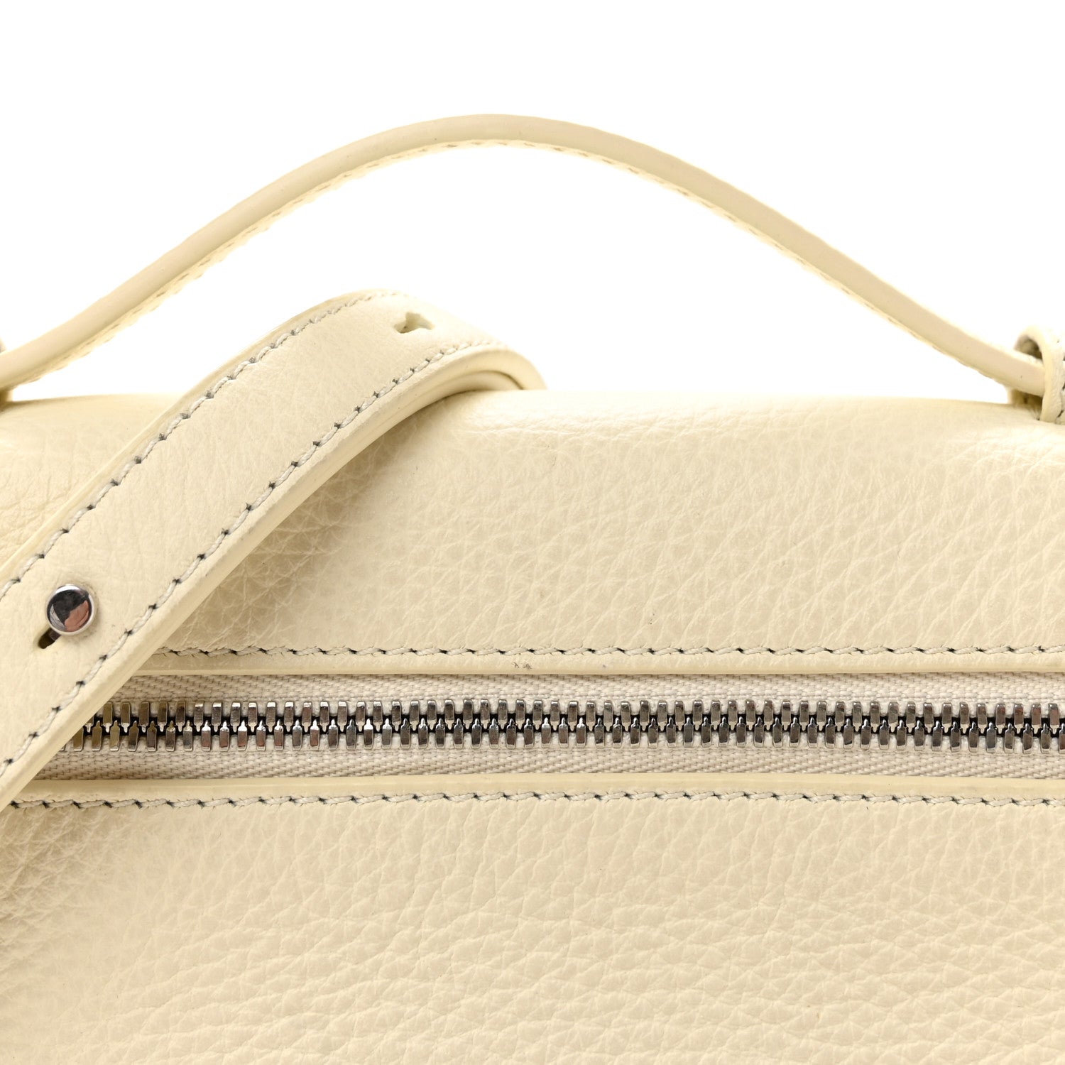 Grained Calfskin L19 Extra Pocket Pouch Whisper White
