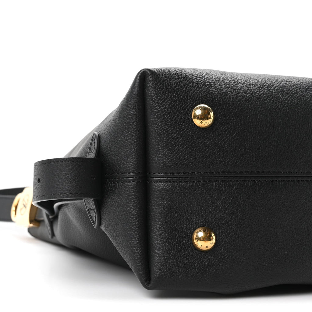 Grained Calfskin Low Key Hobo PM Black