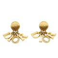 Christian Dior Logo Rhinestone Earrings