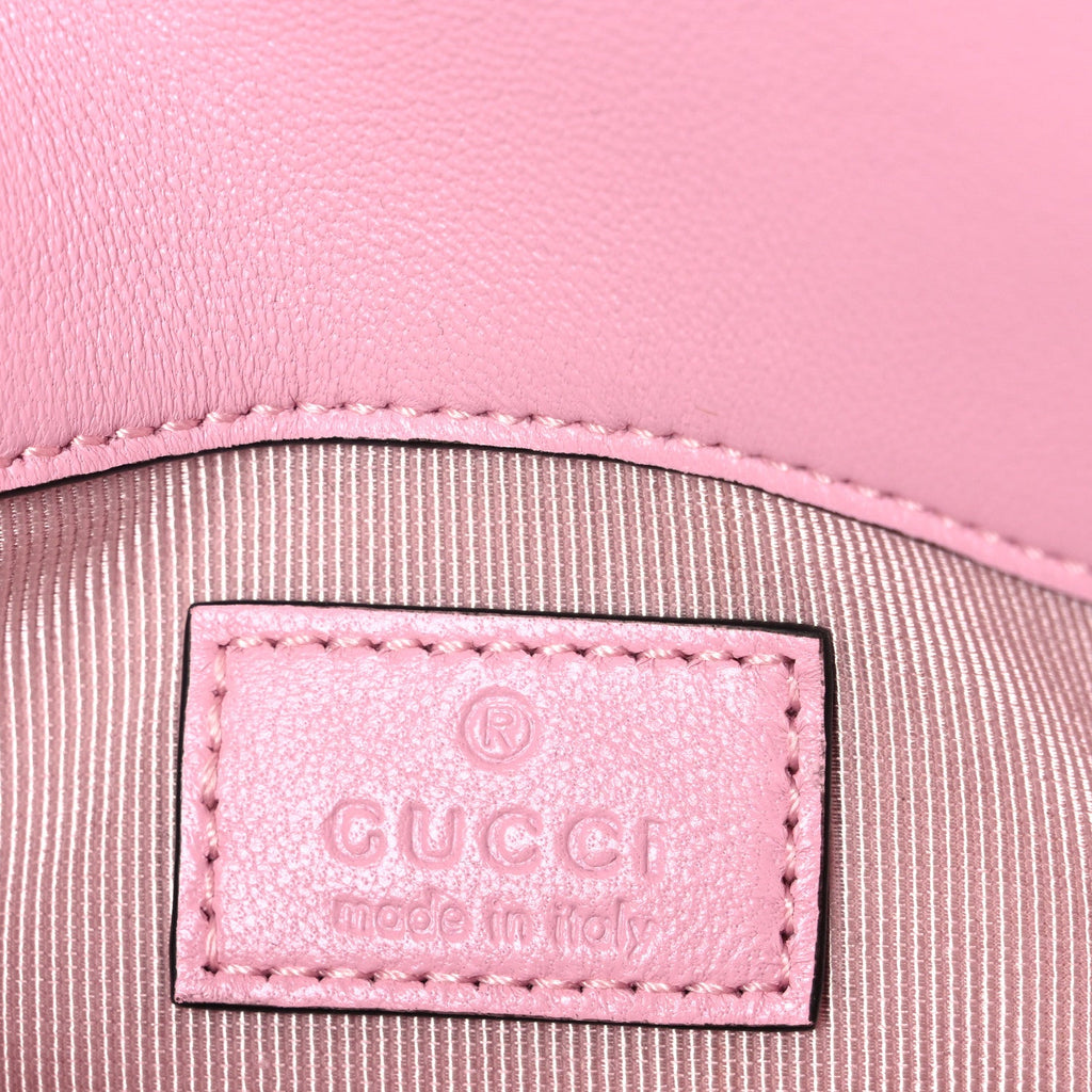 Lambskin Matelasse Mini GG Marmont Shoulder Bag Light Pink