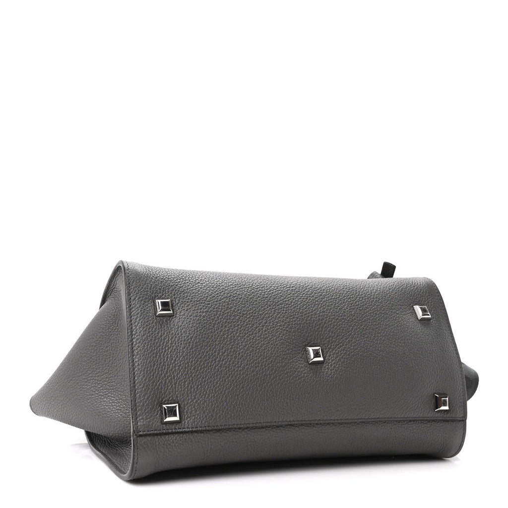Calfskin Medium Studio Soft Bag Grey