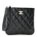 Lambskin Quilted Uniform Crossbody Bag Black