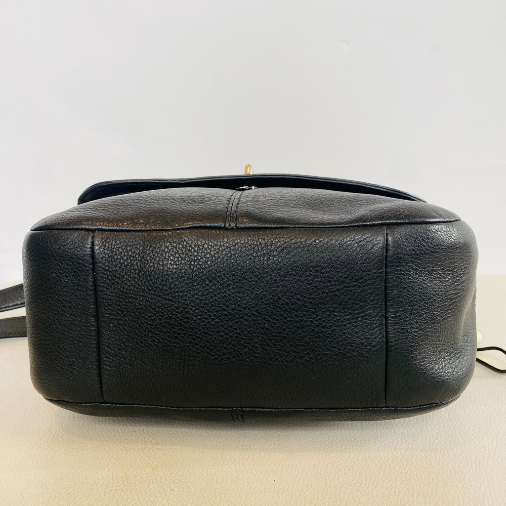 COACH Park Taylor Black Flap Turnlock Crossbody Bag No.F23663