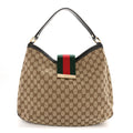 Monogram Large New Ladies Web Hobo Dark Brown