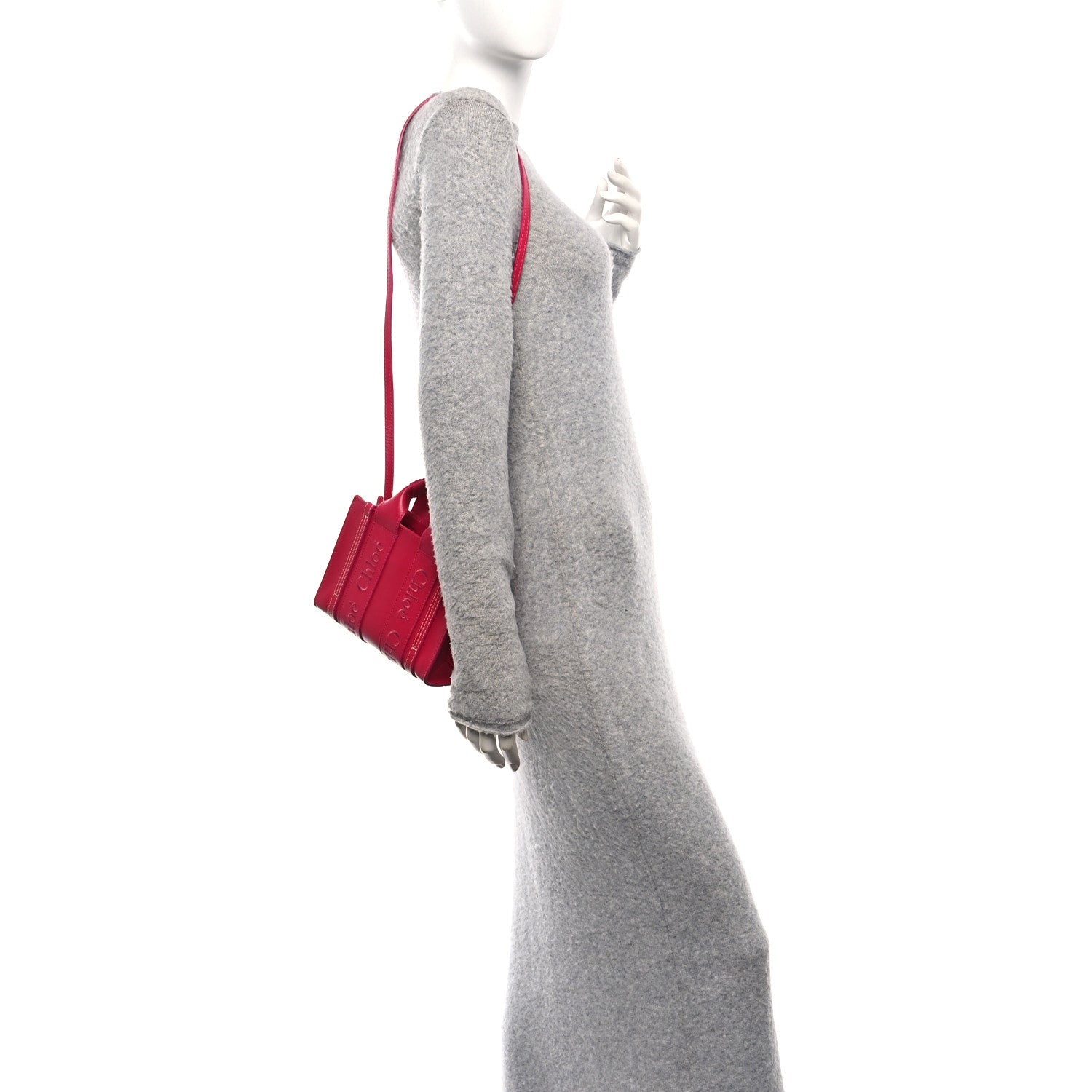 Calfskin Mini Woody Ribbon Tote Fizzy Pink
