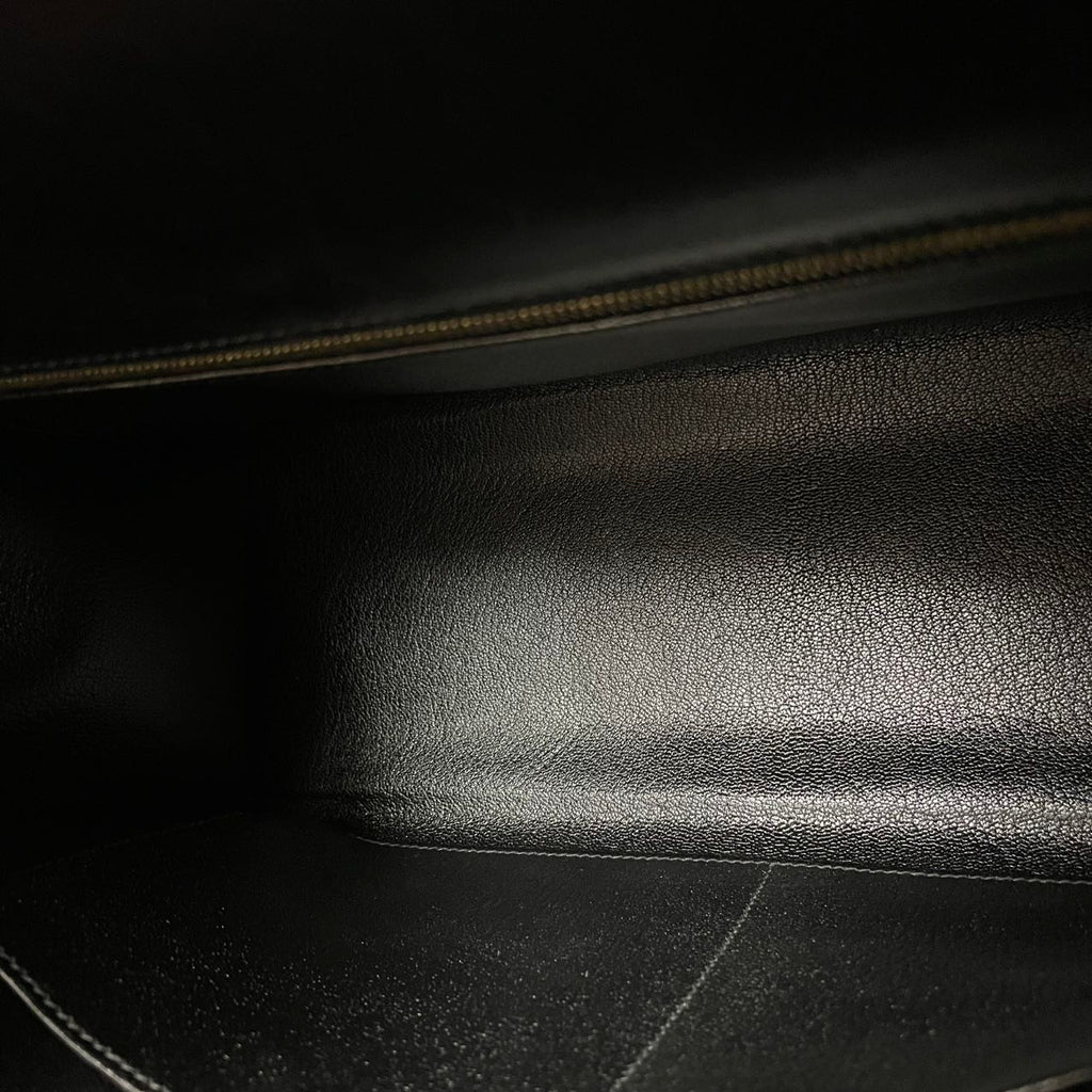 Hermes Black Kelly 32 Sellier in Box Leather 2000