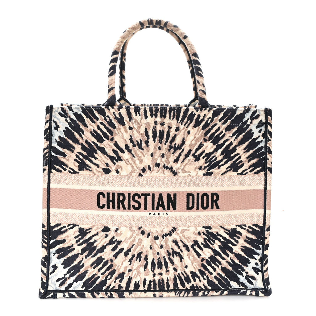 Canvas Embroidered Tie Dye Large Book Tote Multicolor