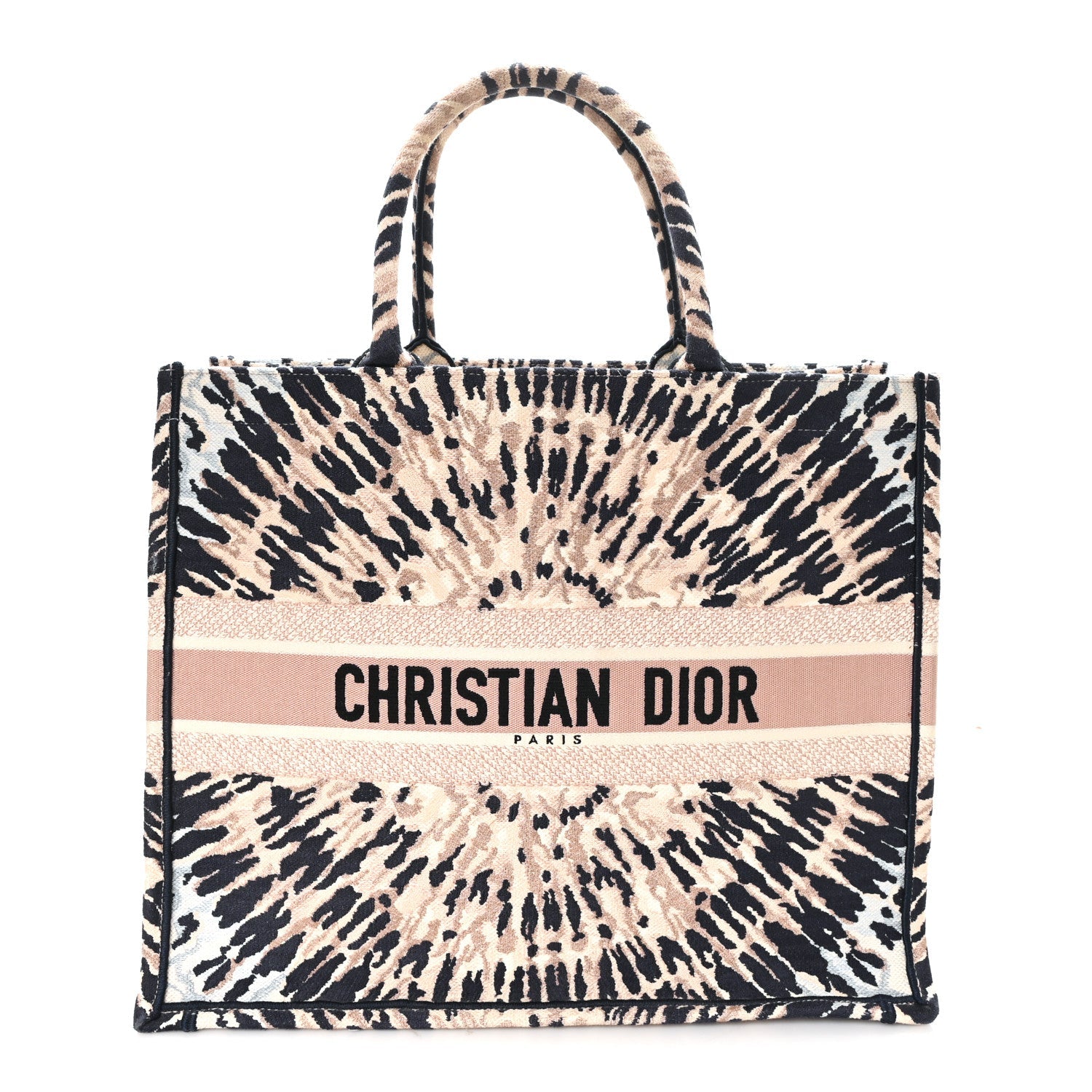 Canvas Embroidered Tie Dye Large Book Tote Multicolor