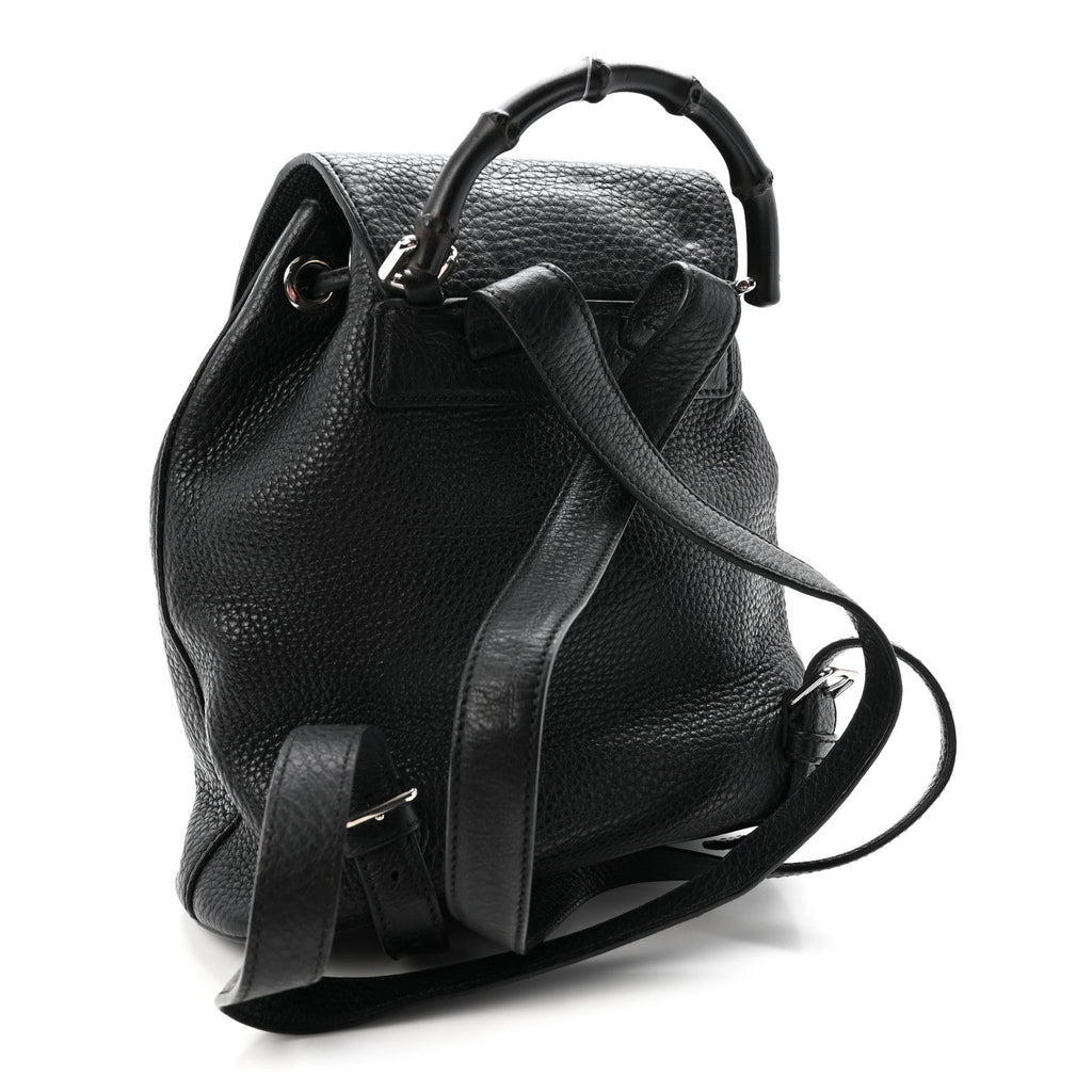 Calfskin Small Bamboo Backpack Black