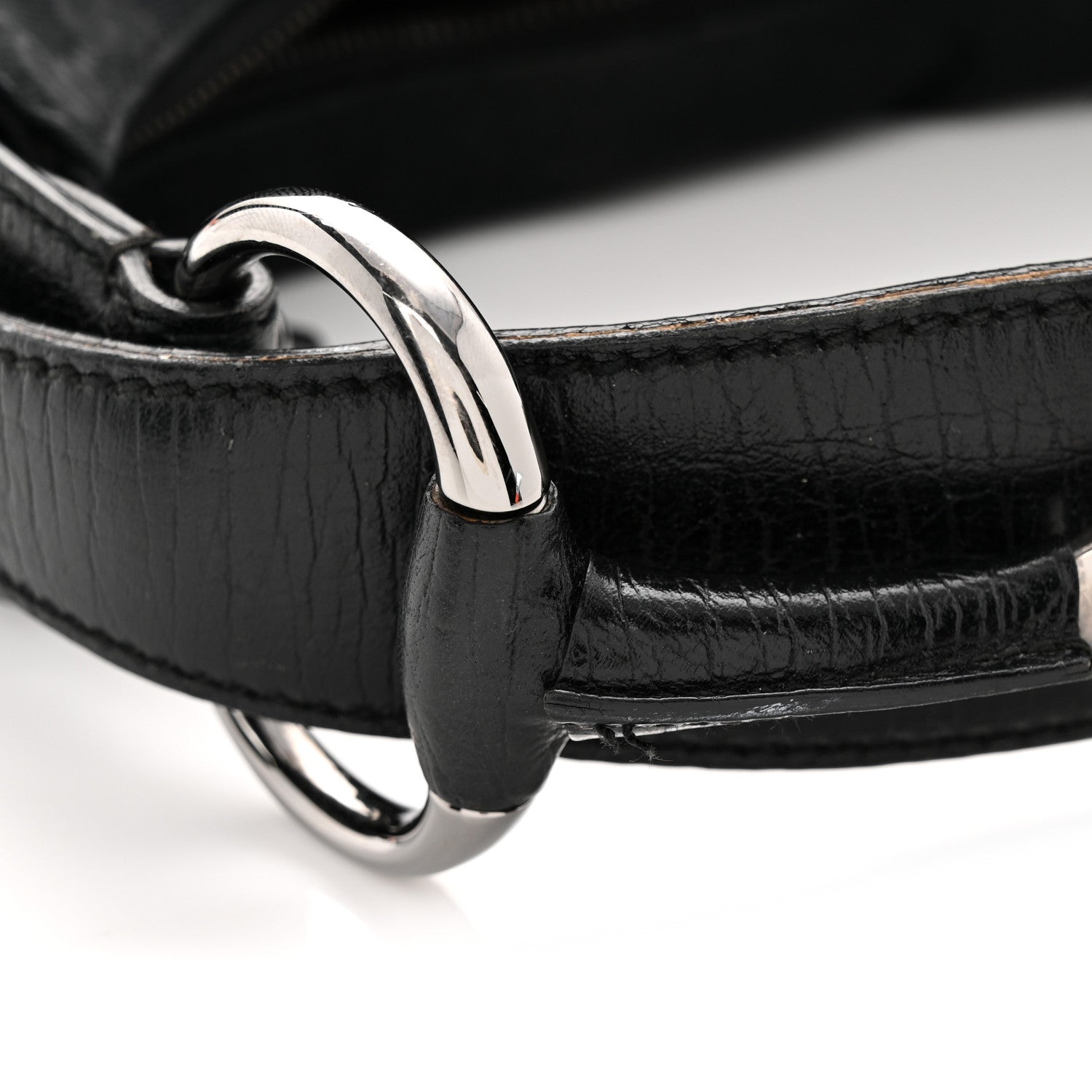 Monogram Medium Horsebit Chain Hobo Black