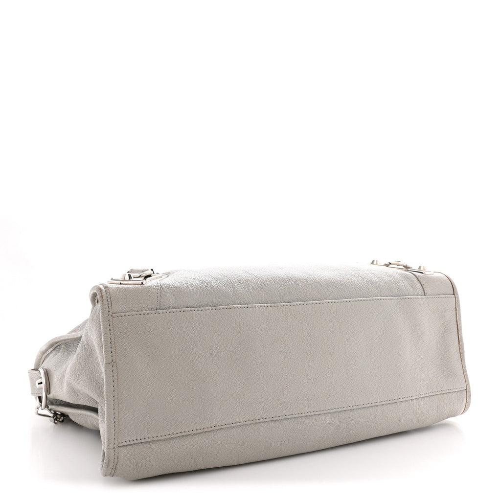 Chevre Silver Metallic Edge Hardware City Gris Glace