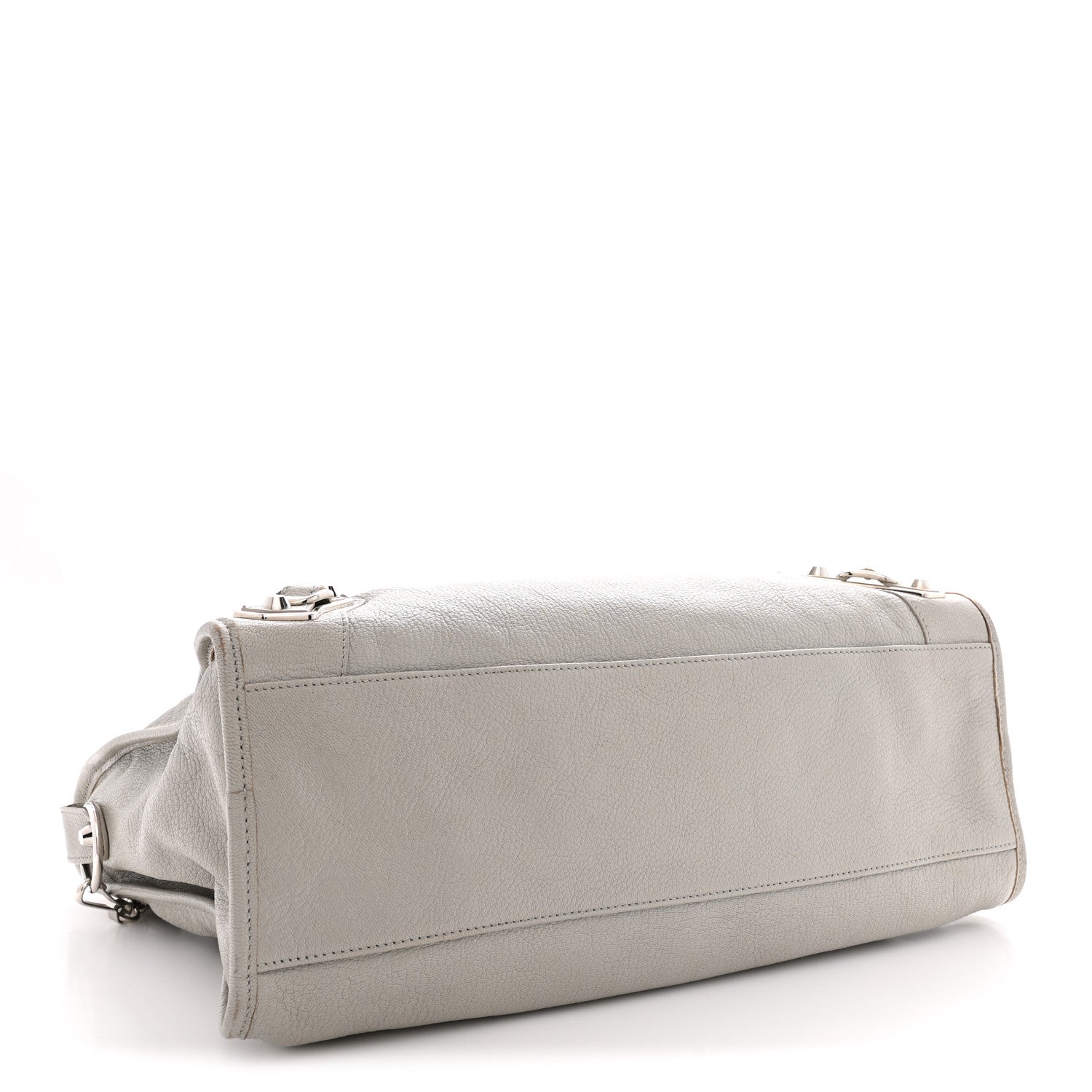 Chevre Silver Metallic Edge Hardware City Gris Glace