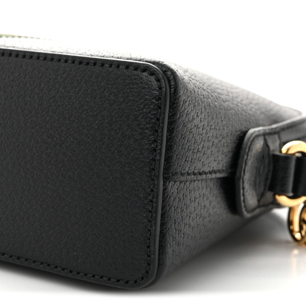 Calfskin GG Web Small Ophidia Dome Shoulder Bag Black