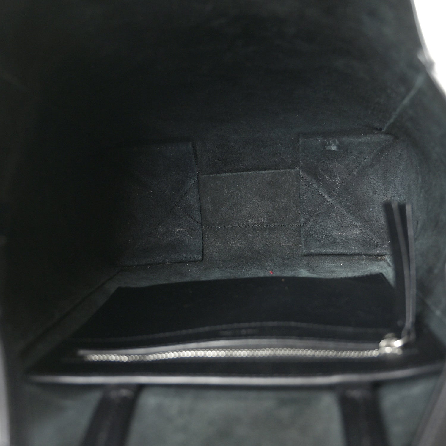 Grained Calfskin Small Vertical Cabas Black