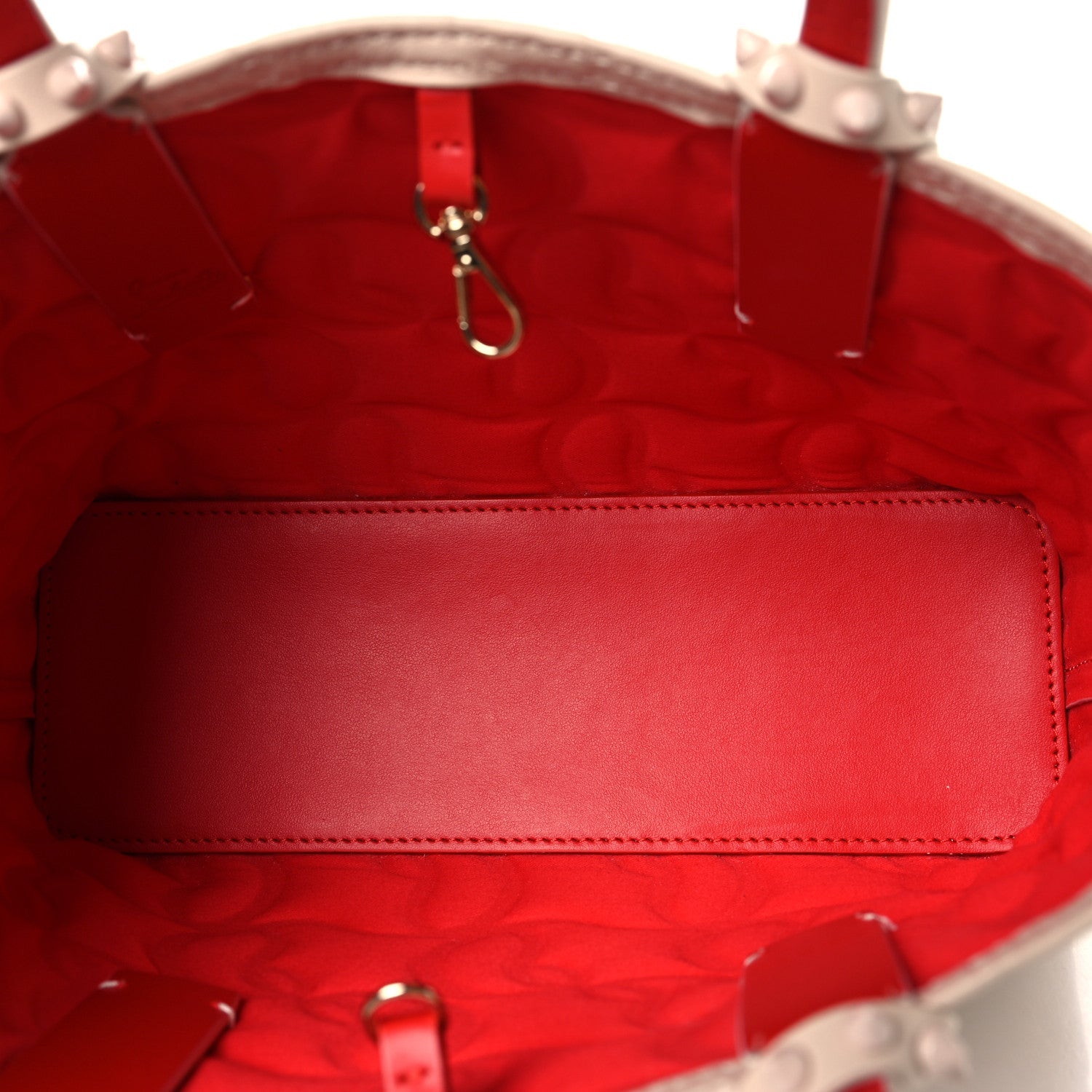Nappa Embossed Mini East West Cabata Tote Leche