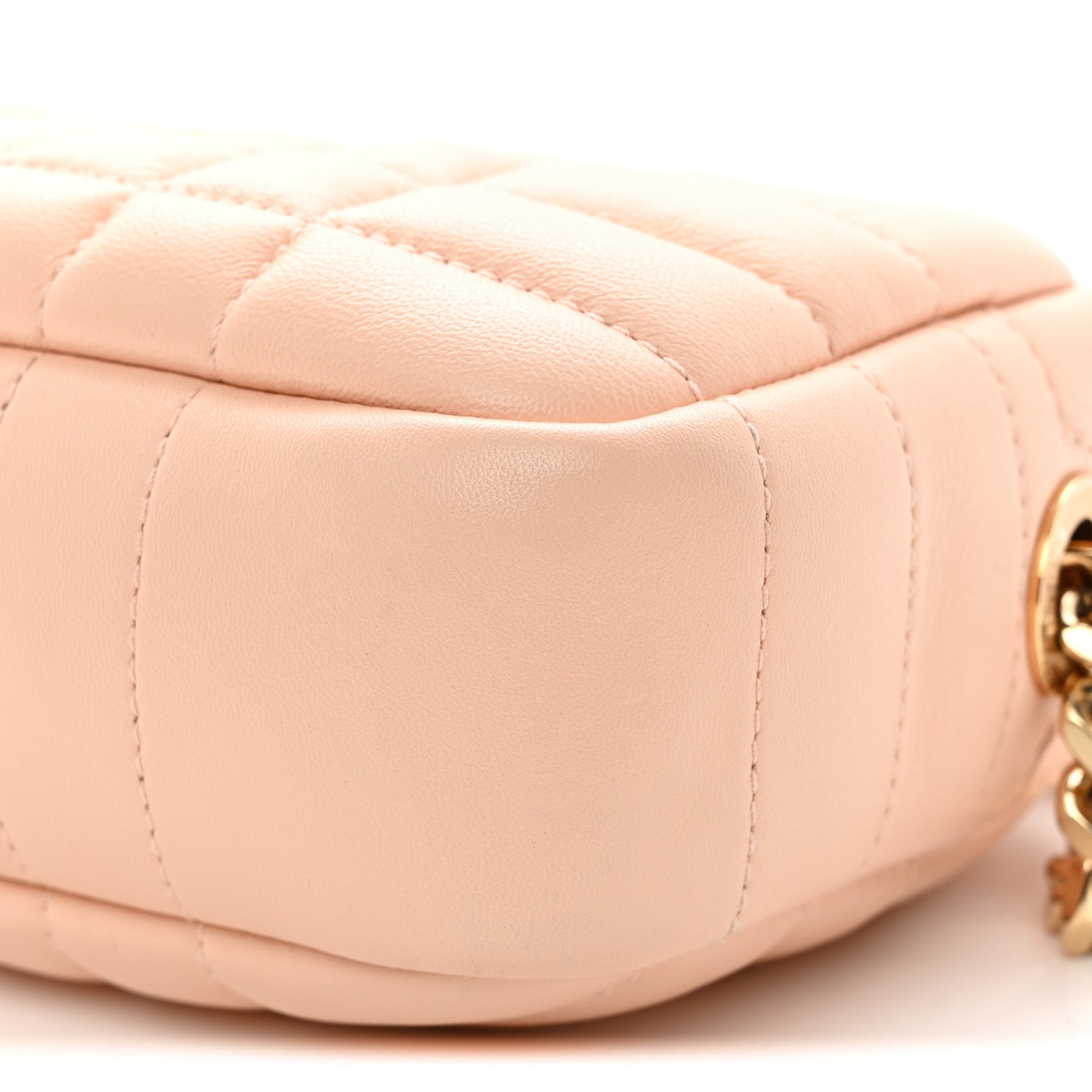 Lambskin Quilted Mini Lola Camera Bag Peach