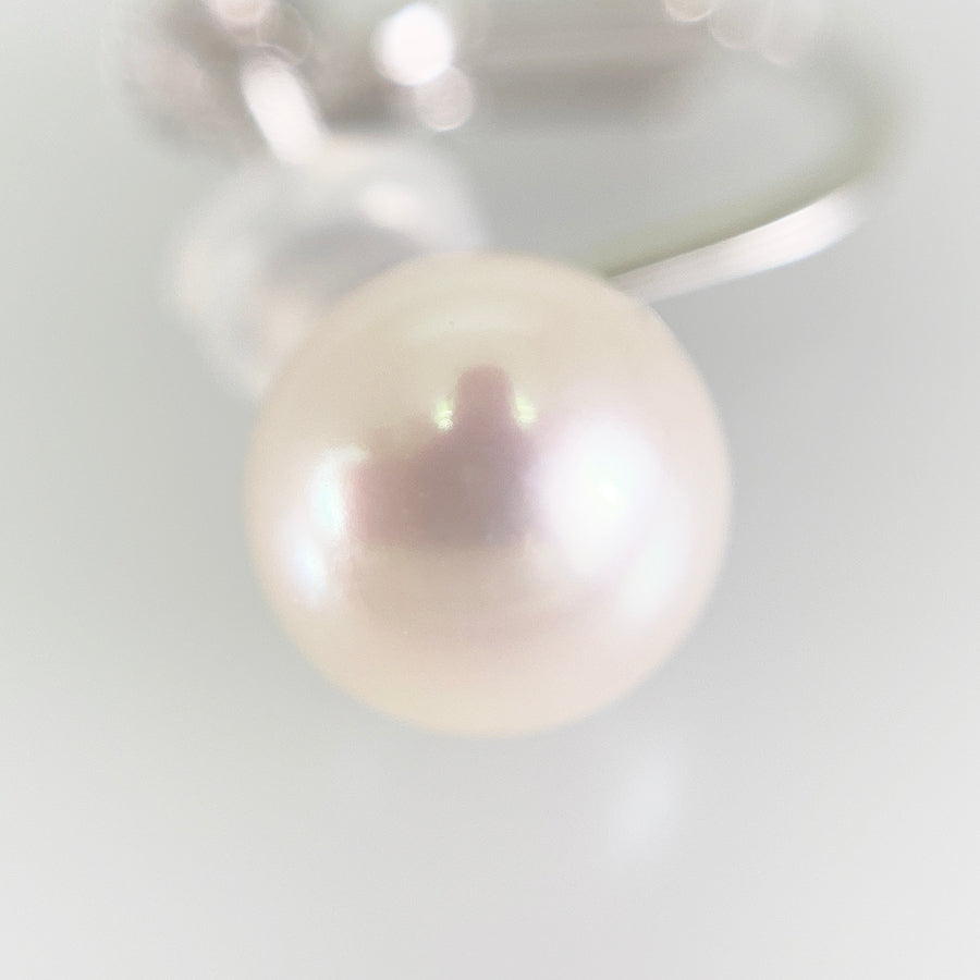 Necklace Silver White gold Akoya Pearl