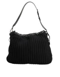 Dolce & Gabbana Black Cashmere Knitted Leather Shoulder Women Borse Women's Bag
