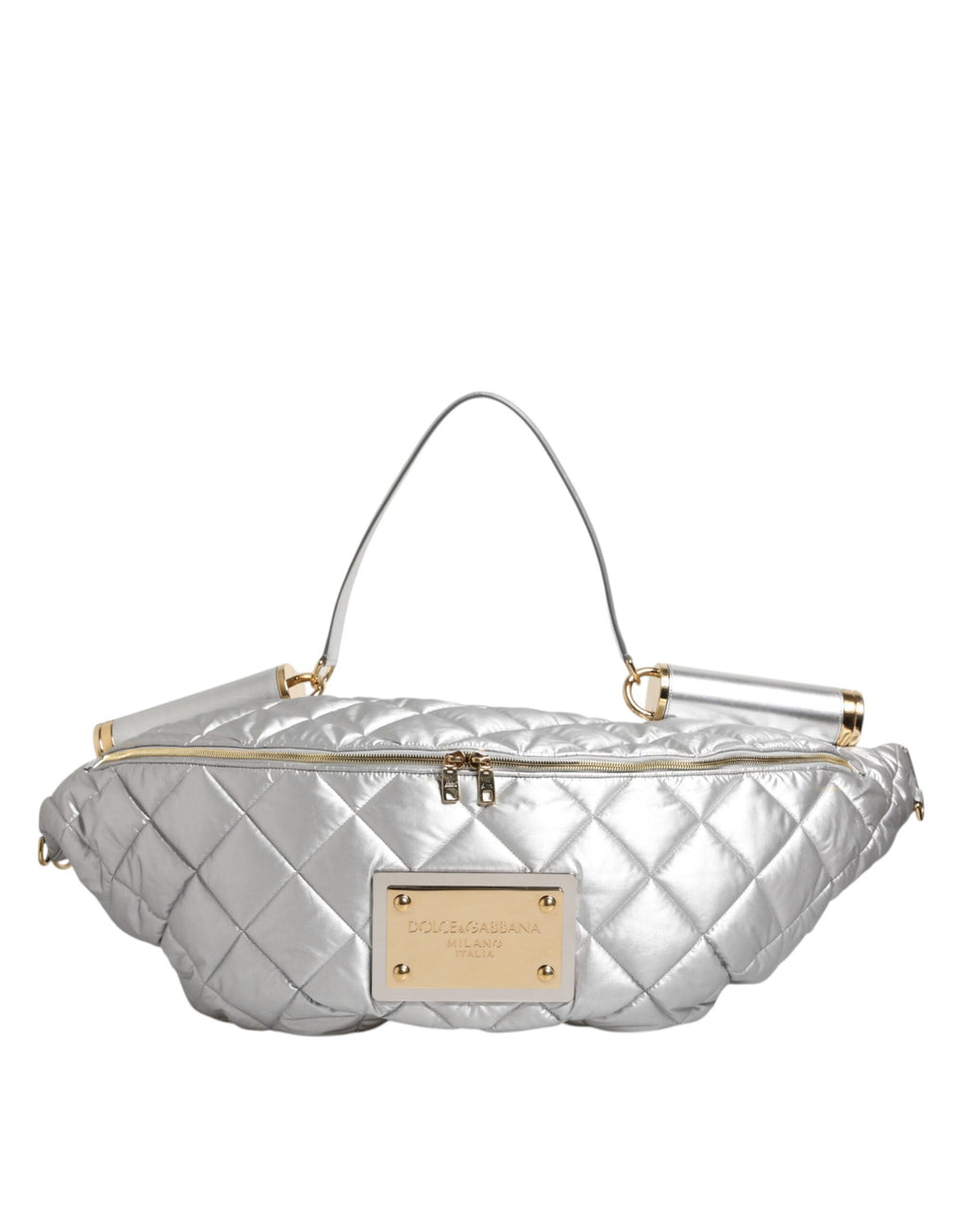 Dolce & Gabbana Silver Quilted Filled Crossbody Shoulder Women's SICILY Women's Bag ( )