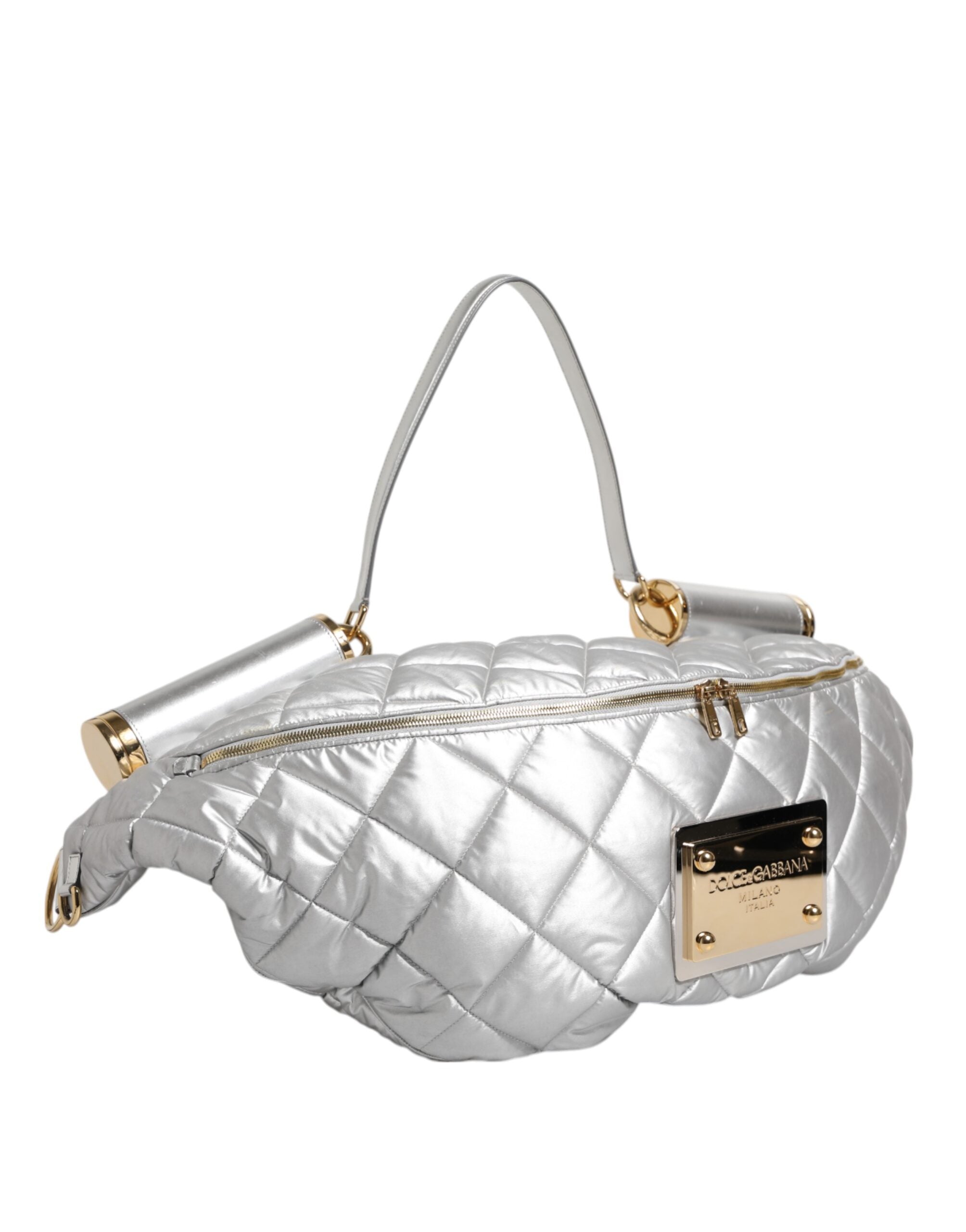 Dolce & Gabbana Silver Quilted Filled Crossbody Shoulder Women's SICILY Women's Bag ( )