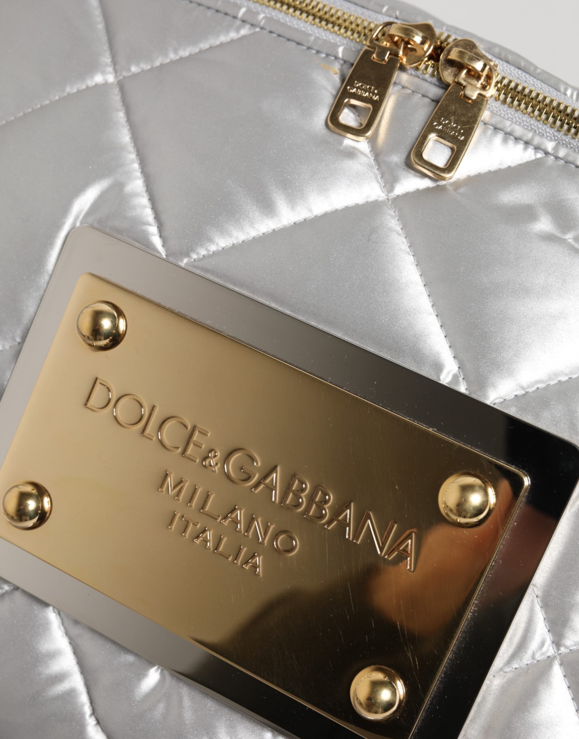 Dolce & Gabbana Silver Quilted Filled Crossbody Shoulder Women's SICILY Women's Bag ( )