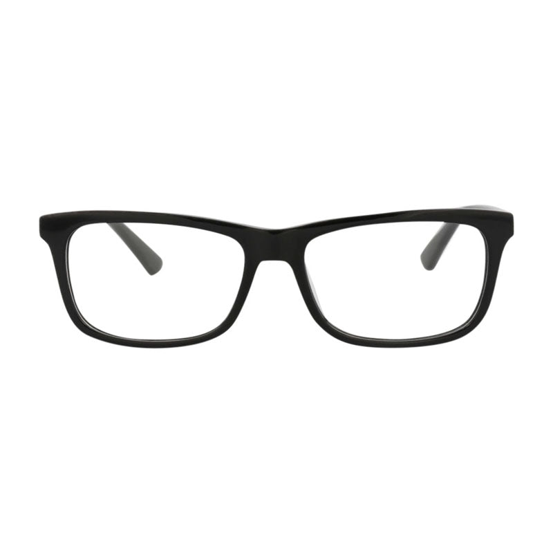 Alexander McQueen Eyeglasses Rectangle Full Rim, Shiny Black Frame and Clear Demo Lens Lens MQ0298OP001