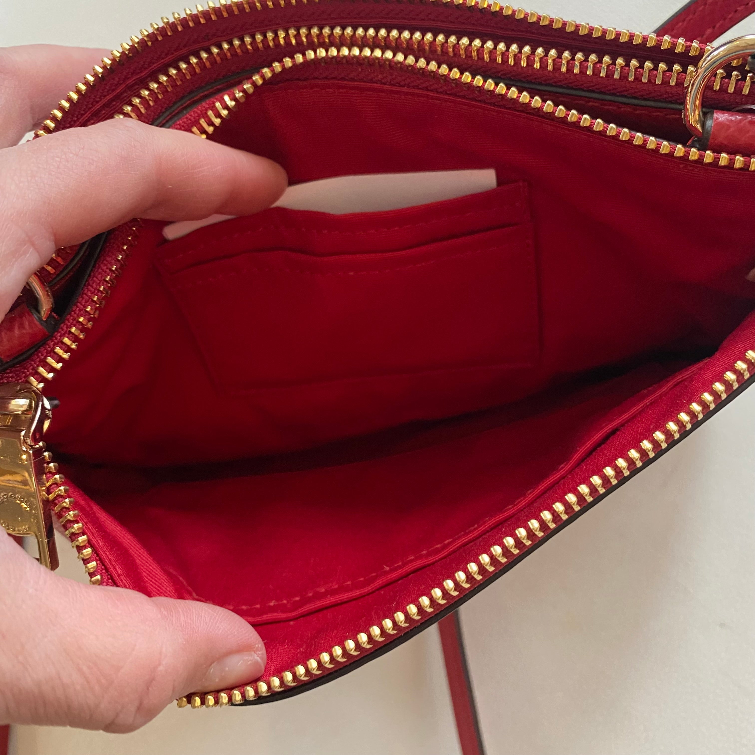 COACH Double Zip Crossbody Red