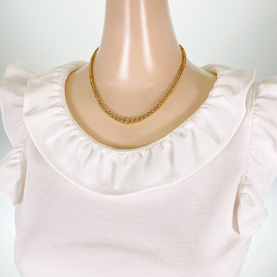 Tennis necklace Yellow gold Diamond