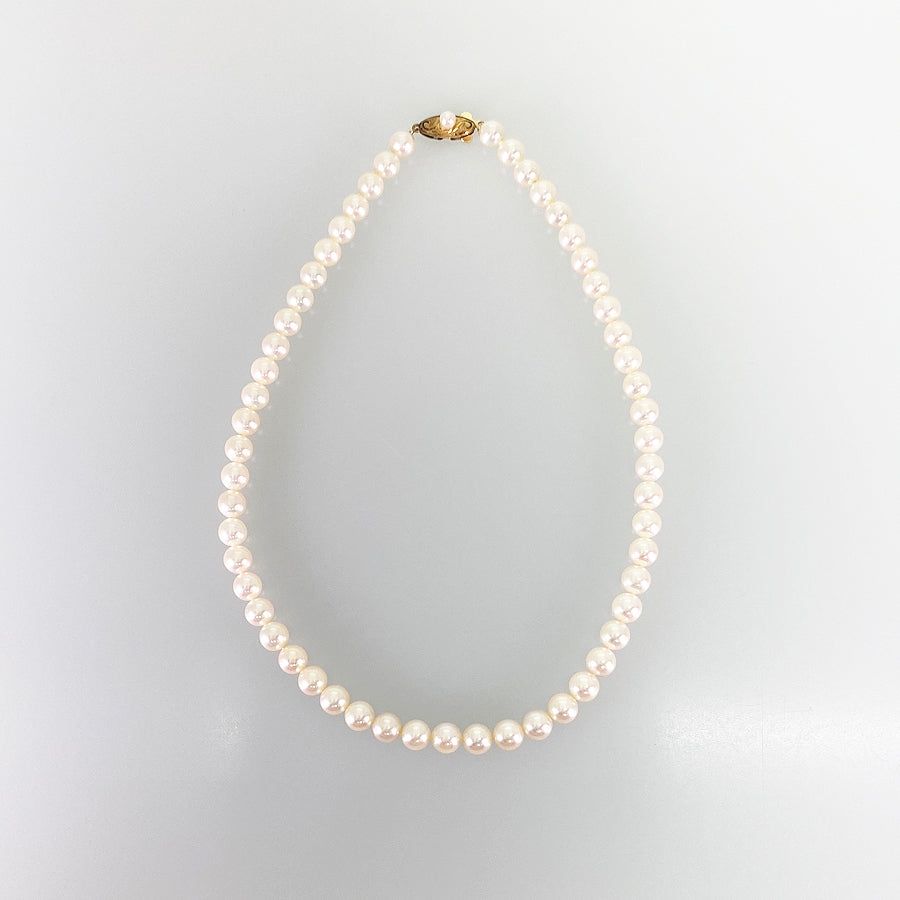 Necklace Yellow gold Akoya Pearl