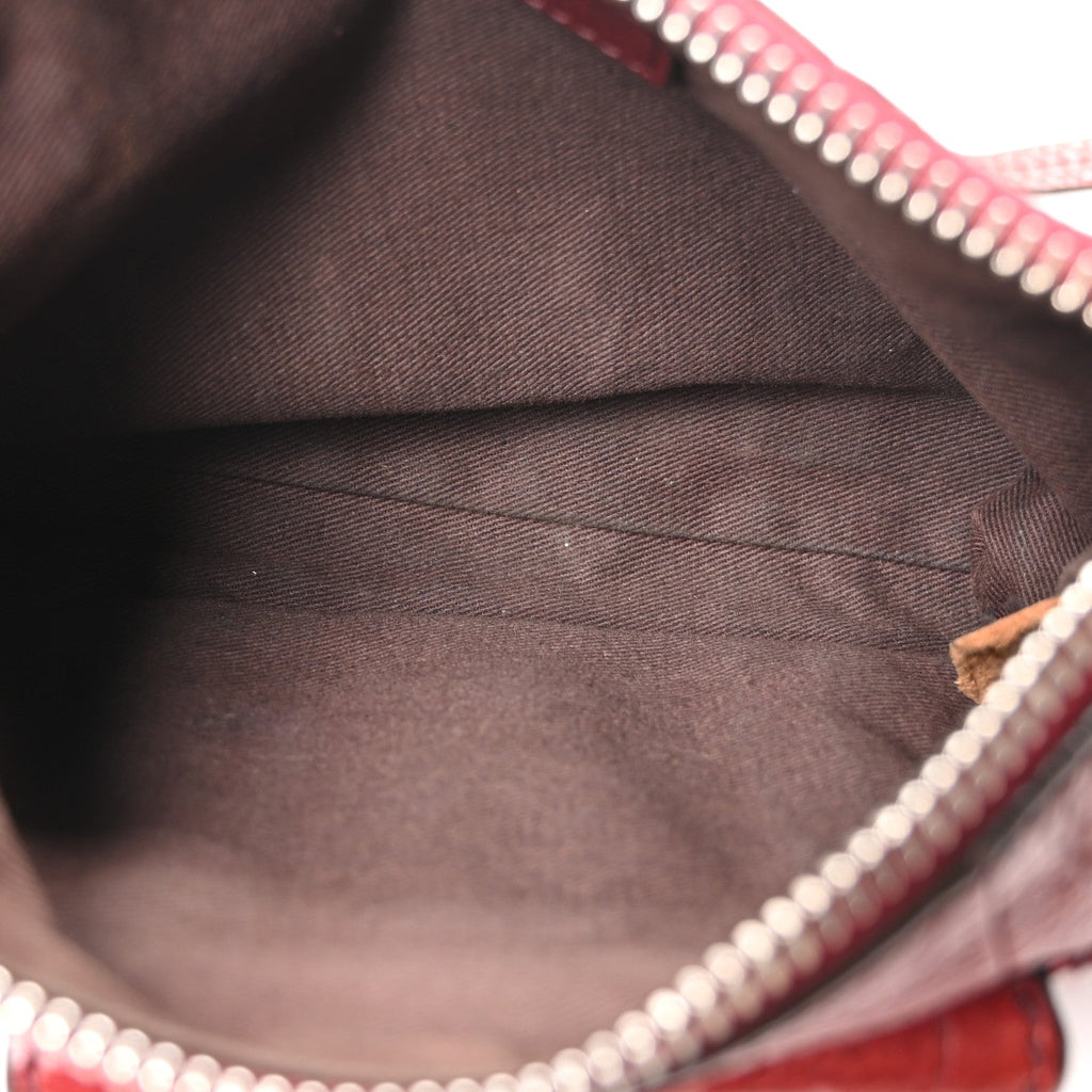 Grained Calfskin Small Paddington Crossbody  Dark Red