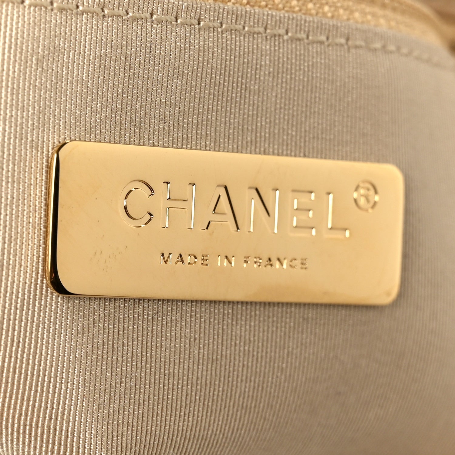 Lambskin Quilted Large Chanel 19 Flap Beige